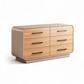 Wood and metal six-drawer storage cabinet for living room or bedroom 90 x 40 x 70cm