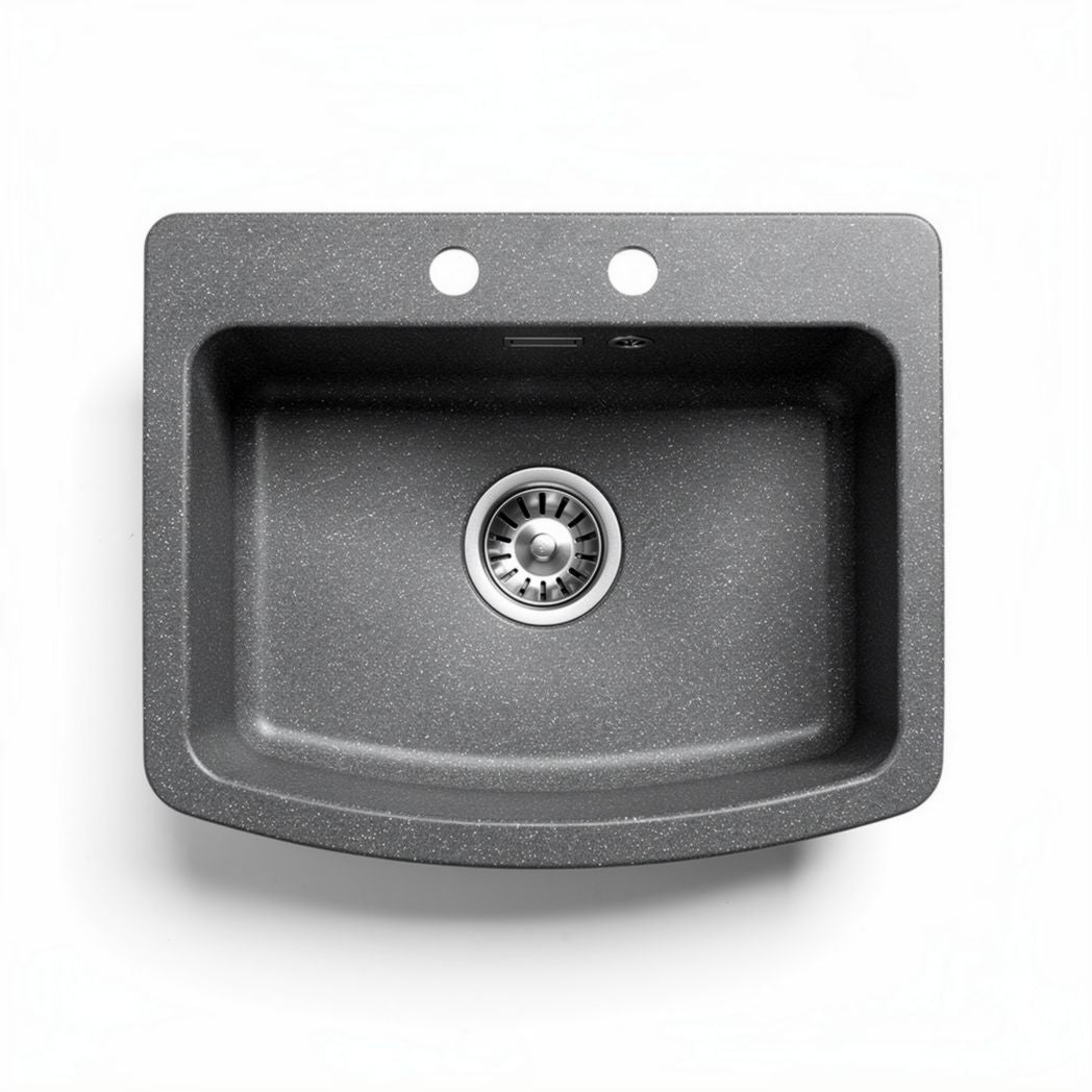 Granite kitchen sink with single bowl design and dimensions 80 x 50 x 20cm