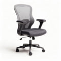 Mesh office chair with adjustable height and armrests in gray 70 x 60 x 100cm